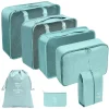 7 pièces/ensemble grande capacité organisateur de voyage sacs de rangement valise pliante étanche cubes d'emballage ensemble étuis portables