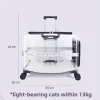 valise d'extérieur pour animaux de compagnie, étui de grande capacité, portable, entièrement transparent, mallette de transport pour chat, fournitures respirantes pour animaux de compagnie