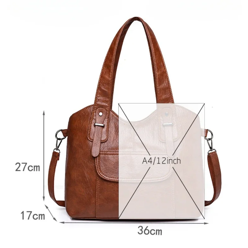 sac à main en cuir de bonne qualité pour femmes, sacs à bandoulière de marque de styliste, fourre tout de grande capacité, sac à main décontracté pour commte