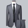 costume pour hommes 8xl (blazer + gilet + pantalon) mode business gentleman professionnel mince décoration extérieure corps mariage costume décontracté