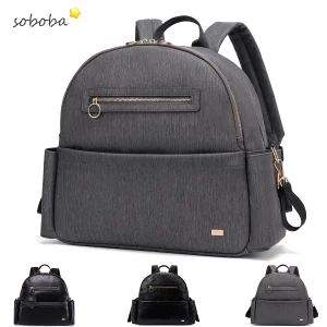 Soboba sac à couches étanche pour nouveau-né bébé avec étui à sucette grande capacité sac à dos de voyage à langer lisse Soboba sac à couches étanche pour nouveau-né bébé avec étui à sucette grande capacité sac à dos de voyage à langer lisse