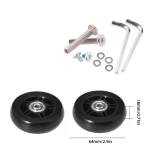 Roulettes silencieuses pour bagages de voyage, 40 à 70mm, Kit de réparation de valise Flexible et résistant à l&rsquo;usure, Installation facile, forte charge