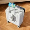 valise à roulettes à la mode de 18 pouces avec support porte gobelet et valeur esthétique valise à main avec couvercle rabattable avant