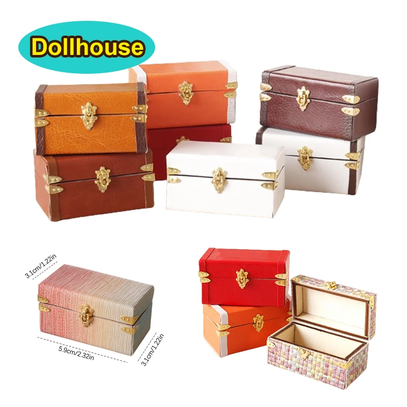 Valise Miniature pour maison de poupée 1:12, boîte à bagages en cuir Vintage, boîte de rangement, modèle de maison, décoration, jouet, accessoires pour maison de poupée Valise Miniature pour maison de poupée 1:12, boîte à bagages en cuir Vintage, boîte de rangement, modèle de maison, décoration, jouet, accessoires pour maison de poupée