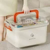 boîte à médicaments de grande capacité, kit médical portable de premiers secours à domicile, boîte à médicaments d'urgence familiale avec étui de stockage de médicaments multicouche