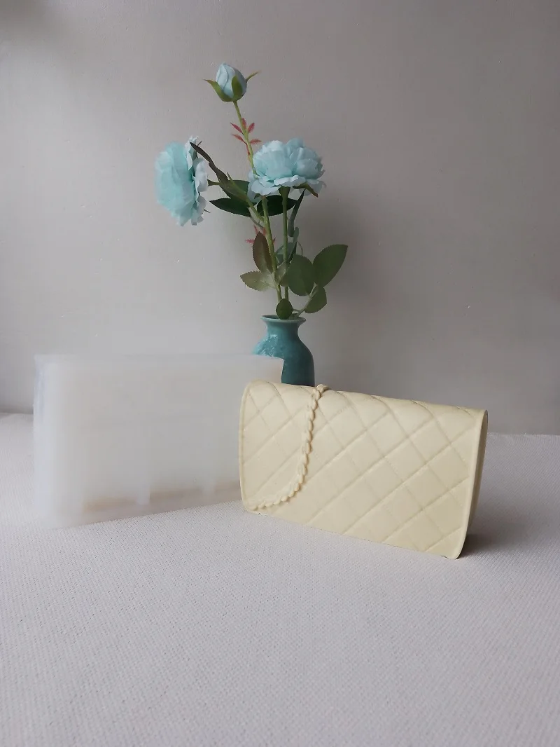 sac à main de luxe de grande taille, valise circulaire, moule en silicone, sac à savon, bougie, fabrication résinue, cadeau souvenir