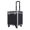 boîte à outils portable avec roues en aluminium, valise d'évaluation, grande mallette de vol rigide, outils de rangement, boîtes de transport professionnelles