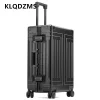 klqdzms sac de voyage entièrement en alliage d'aluminium et de magnésium, valise à roulettes de grande capacité, boîte d'embarquement, 20 po, 24 po, 26 po, 29 po