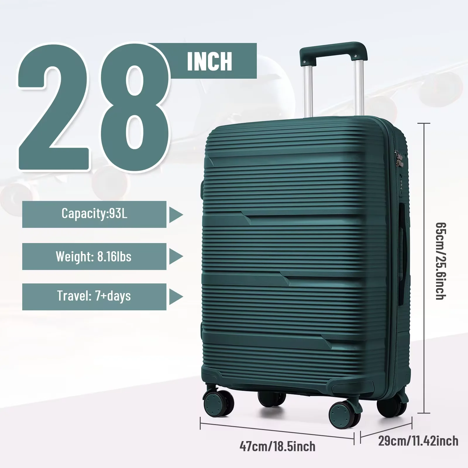 2024 Nouveau design valise de voyage roulante, femmes hommes continuer boîtier de chariot de voyage 20 pouces, valise de bagage de cabine d’embarquement 24 28 » 2024 Nouveau design valise de voyage roulante, femmes hommes continuer boîtier de chariot de voyage 20 pouces, valise de bagage de cabine d’embarquement 24 28 »