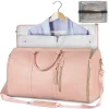 valise pliante en cuir pu de grande capacité pour femmes, bagage à main personnalisable, sac de voyage, rangement multifonction