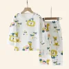 ensembles pour enfants coton enfants vêtements à manches longues/courtes maison vêtements de nuit vêtements pour enfants garçon fille automne hiver hauts pantalons costumes