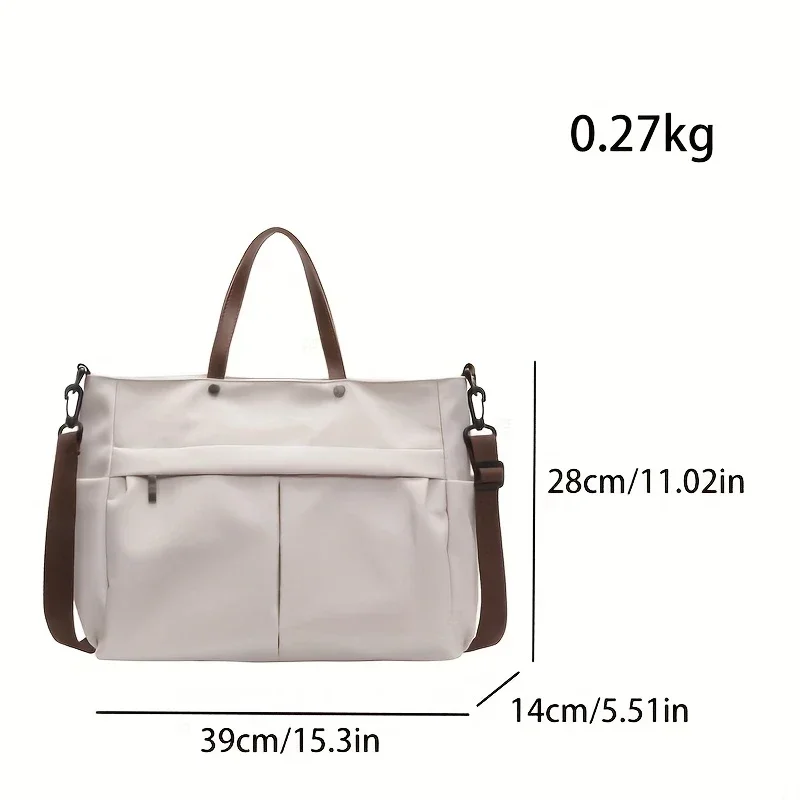 sac à main élégant en nylon, poches multiples, grande capacité, fourre tout pour femmes, sac à bandoulière léger et décontracté, shopping quotidien