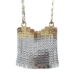 Sac à main tissé à la main pour femme, pochette d&rsquo;épissage en métal doré et argenté, sac fourre-tout de créateur, sacs esthétiques de luxe, initié aux vacances