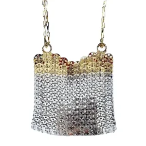 Sac à main tissé à la main pour femme, pochette d&rsquo;épissage en métal doré et argenté, sac fourre-tout de créateur, sacs esthétiques de luxe, initié aux vacances