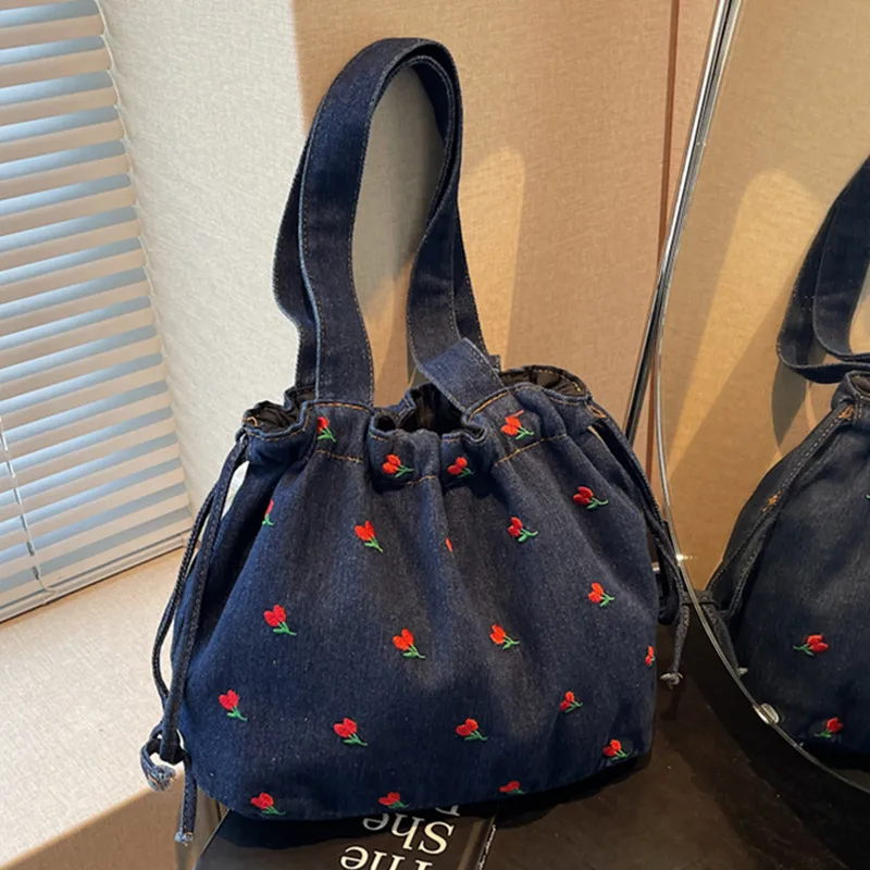 sac à main en denim de grande capacité, sac à bandoulière de styliste de mode pour voyage shopping, sacs sous les bras de haute qualité et durable