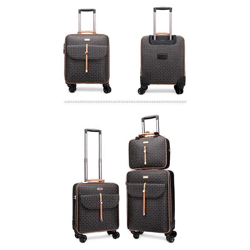ensemble de bagages à roulettes avec sac fourre tout, valise vintage, marque de luxe, sac de sport, valise de voyage, 16 po, 20 po, 24 po