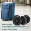 roue de bagage noire de remplacement avec vis, kit de réparation de roulette, pièces de valise de voyage, essieux 55mm, 8 pièces