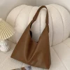 sac fourre tout léger en cuir pu souple pour femme, grande capacité, grand sac initié, sac sous les bras, fermeture à moraillon, style décontracté