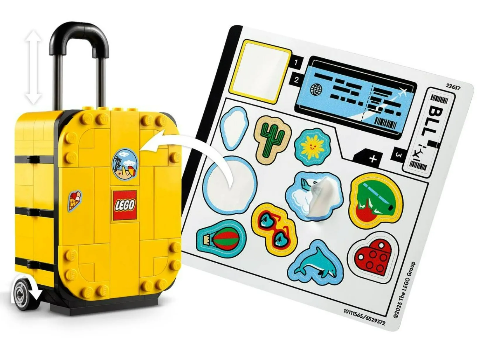 lego ® valise de voyage jaune (40817) kit de construction de modèles de bagages pour enfants âgés de 7 ans et plus 184 pièces