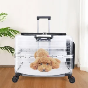 Valise d&rsquo;extérieur pour animaux de compagnie, étui de grande capacité, Portable, entièrement Transparent, mallette de transport pour chat, fournitures respirantes pour animaux de compagnie