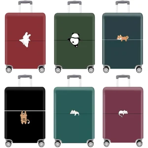 Housse de protection pour bagages, imprimé d’animaux élastiques épais, combinaison pour sac de 18 à 32 pouces, housse de valise, housse de chariot, accessoires de voyage Housse de protection pour bagages, imprimé d’animaux élastiques épais, combinaison pour sac de 18 à 32 pouces, housse de valise, housse de chariot, accessoires de voyage