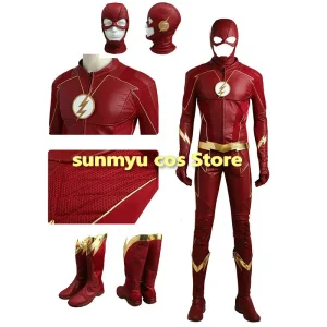 Costume de Cosplay Flash 4, taille personnalisée, avec masque