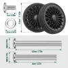 roue de bagage noire de remplacement avec vis, kit de réparation de roulette, pièces de valise de voyage, essieux 55mm, 8 pièces