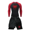 combinaison de compression hommes t shirts + pantalons fitness boxe muay thai shorts vêtements hommes rashguard jiu jitsu ensembles de gymnastique maillots bjj boxeo