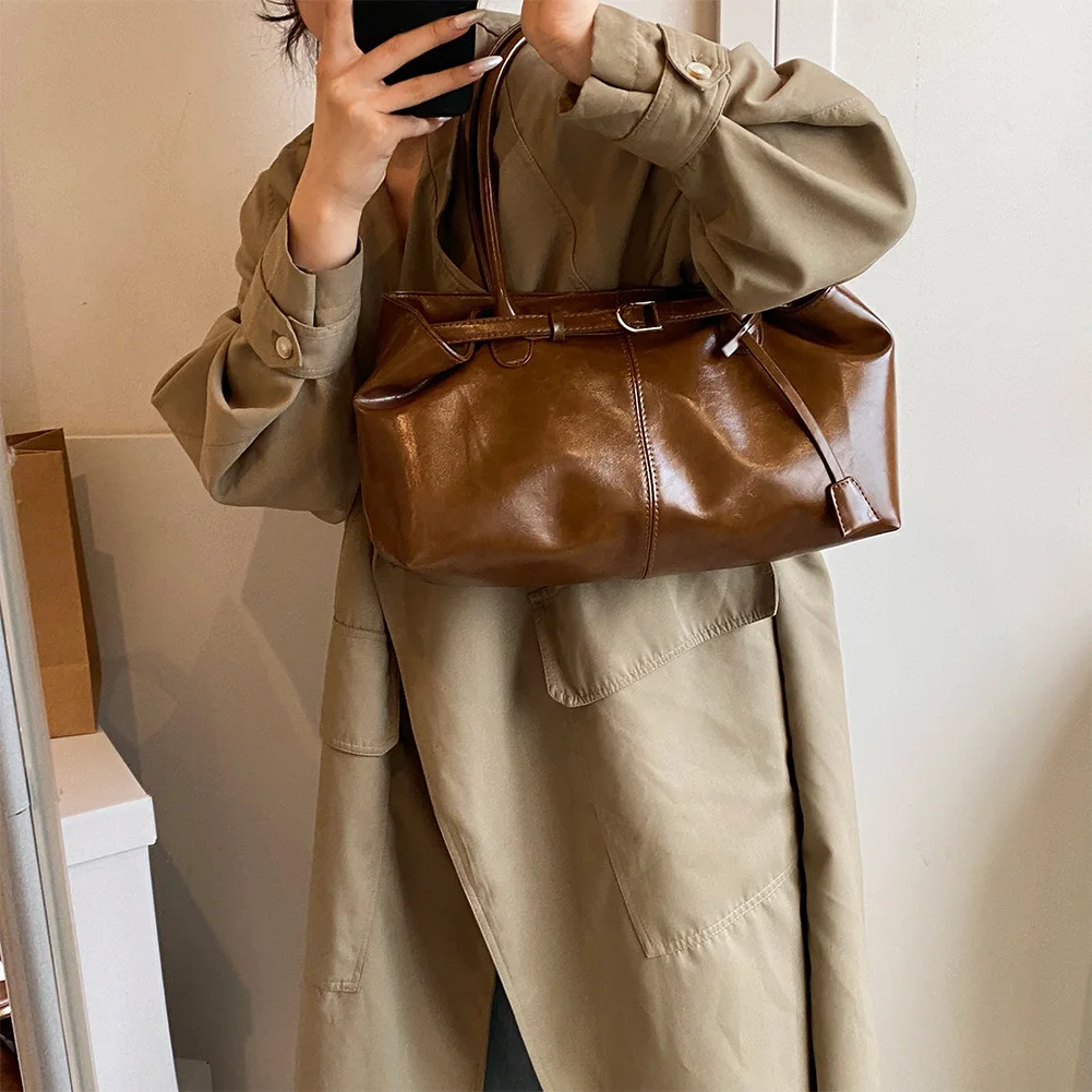 sac à main hobo en cuir pu, sac à bandoulière ample rétro à poignée supérieure, grands sacs de travail pour femmes, travail, shopping, voyage