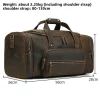 sac à bagages en cuir de grande capacité pour hommes, sac de voyage, sacs de week end sur les bagages de nuit, sacs à main pour hommes