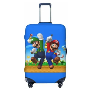 Housse de protection élastique pour valise de voyage, dessin animé personnalisé, Super champignon, jeu Marios, convient à 18 à 32 pouces