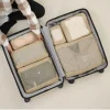 Ensemble de sacs de rangement de voyage portables, 4/6 pièces, valise pliable à Compression, pochette transparente, organisateur d’emballage polyvalent