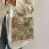 sac à main portable en lin pour femme, style ins, sacs à main pour étudiants, sacs à poignée supérieure pour femme, créateur de luxe, mode