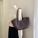 Sac à Main de Grande Capacité en Cuir pour Femme, Fourre-Tout Portable, de Luxe, à Placer sous les Bras