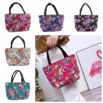 Sac à main en toile imprimé rose pour femme, sac de voyage portable pour femme, mode décontractée, printemps, automne, nouveau, 2024