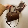 femmes vintage boston sac décontracté mode bandoulière femmes style britannique poignée supérieure simple femme sac à bandoulière pour fille