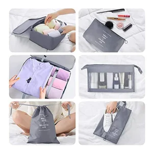 Y51A-Cubes d’emballage pour valise, 18 pièces Cubes d’emballage de voyage sacs de rangement de valise légers ensemble organisateurs de bagages