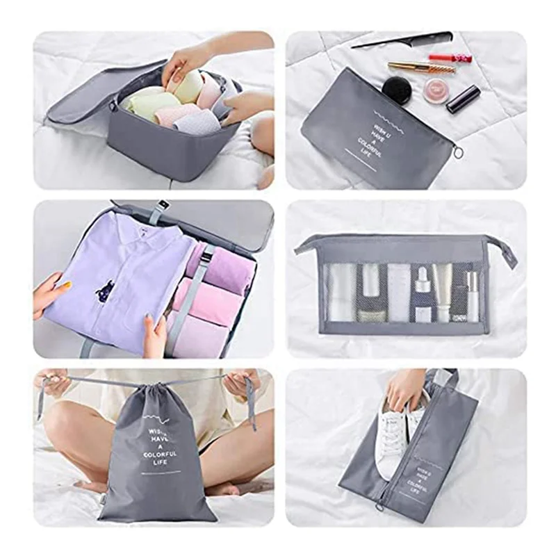 Y51A-Cubes d’emballage pour valise, 18 pièces Cubes d’emballage de voyage sacs de rangement de valise légers ensemble organisateurs de bagages Y51A-Cubes d’emballage pour valise, 18 pièces Cubes d’emballage de voyage sacs de rangement de valise légers ensemble organisateurs de bagages