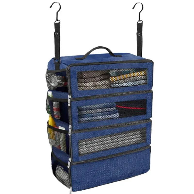 organisateur de valise, organisateur de bagages de voyage de grande capacité, étagère suspendue, emballage cube placard, sacs de rangement pliables suspendus