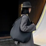 Sac à main noir Simple pour femmes, fourre-tout en PU de grande capacité, sac à bandoulière de bureau, automne hiver
