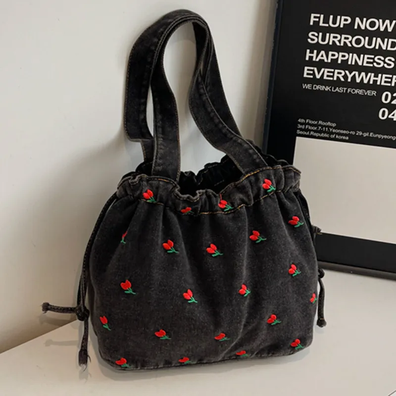 sac à main en denim de grande capacité, sac à bandoulière de styliste de mode pour voyage shopping, sacs sous les bras de haute qualité et durable