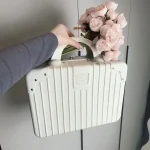 Trousse de maquillage de grande capacité pour femme, valise à fermeture éclair, petite valise d’embarquement portable et légère, boîte de rangement, 16 po