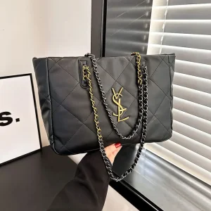 Sac fourre-tout français Chic pour femmes, sac de shopping en cuir de grande capacité à motif litchi, sac à bandoulière polyvalent, 2025 Sac fourre-tout français Chic pour femmes, sac de shopping en cuir de grande capacité à motif litchi, sac à bandoulière polyvalent, 2025