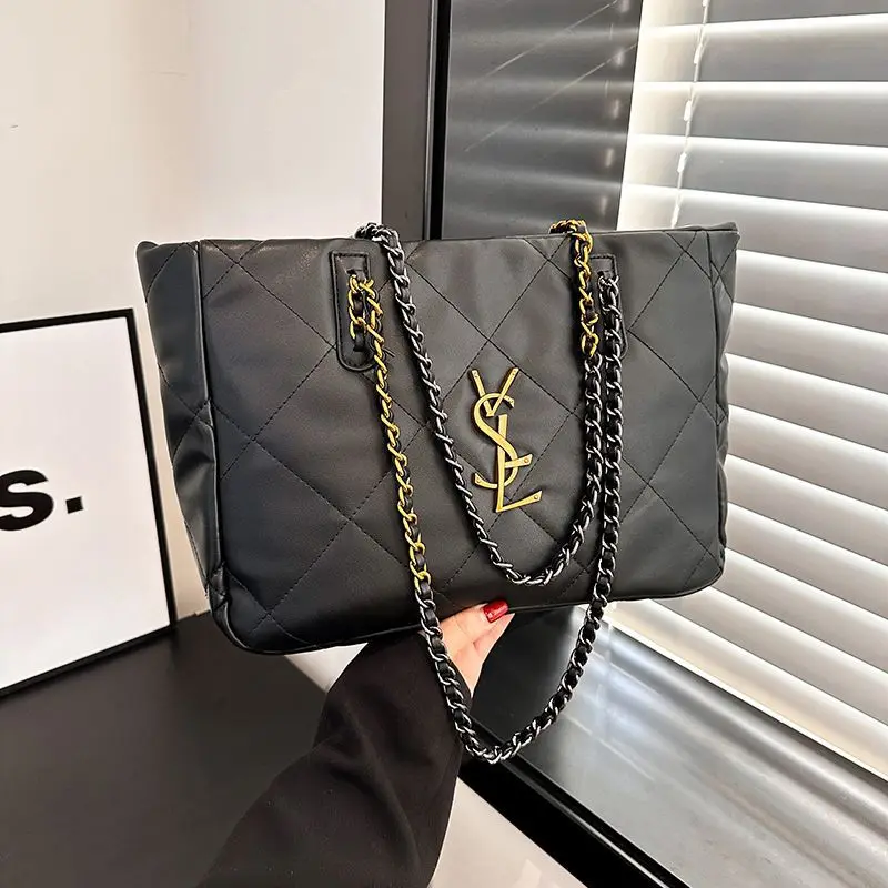 Sac fourre-tout français Chic pour femmes, sac de shopping en cuir de grande capacité à motif litchi, sac à bandoulière polyvalent, 2025 Sac fourre-tout français Chic pour femmes, sac de shopping en cuir de grande capacité à motif litchi, sac à bandoulière polyvalent, 2025