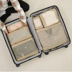 Ensemble de sacs de rangement de voyage portables, pochette de valise pliable à Compression, organisateur de bagages Transparent polyvalent 4/6 pièces