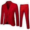 costume xs 6xl (blazer + gilet + pantalon), mode business gentleman style italien, slim, couleur unie, costume professionnel pour marié de mariage