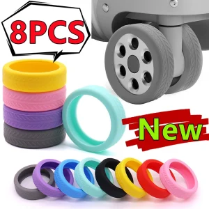 Protecteur de roue de bagage à roulettes en silicone, valise de voyage, chaussures de roulette de chariot, housse de bruit, accessoires de sac, nouveau, 8 pièces, 4 pièces