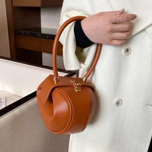 Sac à main boule ronde pour femmes, sac de Bowling de styliste en cuir PU, Mini sacs à bandoulière de luxe, sac à aisselles à la mode Sac à main boule ronde pour femmes, sac de Bowling de styliste en cuir PU, Mini sacs à bandoulière de luxe, sac à aisselles à la mode