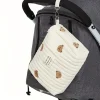 sac de landau portable 22x16x9cm, sac de rangement de couches ours mignon, facile à nettoyer, sac brodé à fermeture éclair, sac multifonctionnel pour maman