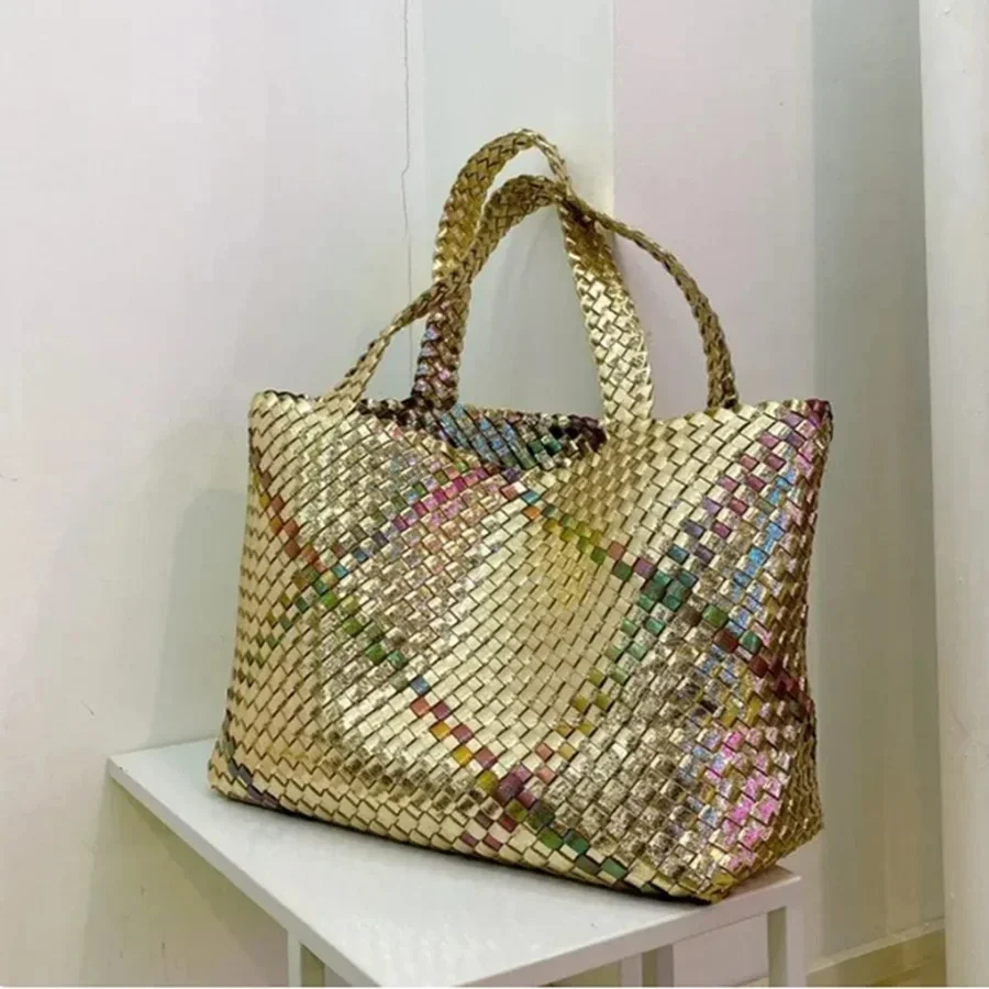 sacs à main tissés de luxe pour femmes, grands sacs à bandoulière de styliste pour femmes, sacs à main de shopping en pu à la mode, pochettes composites, 2025